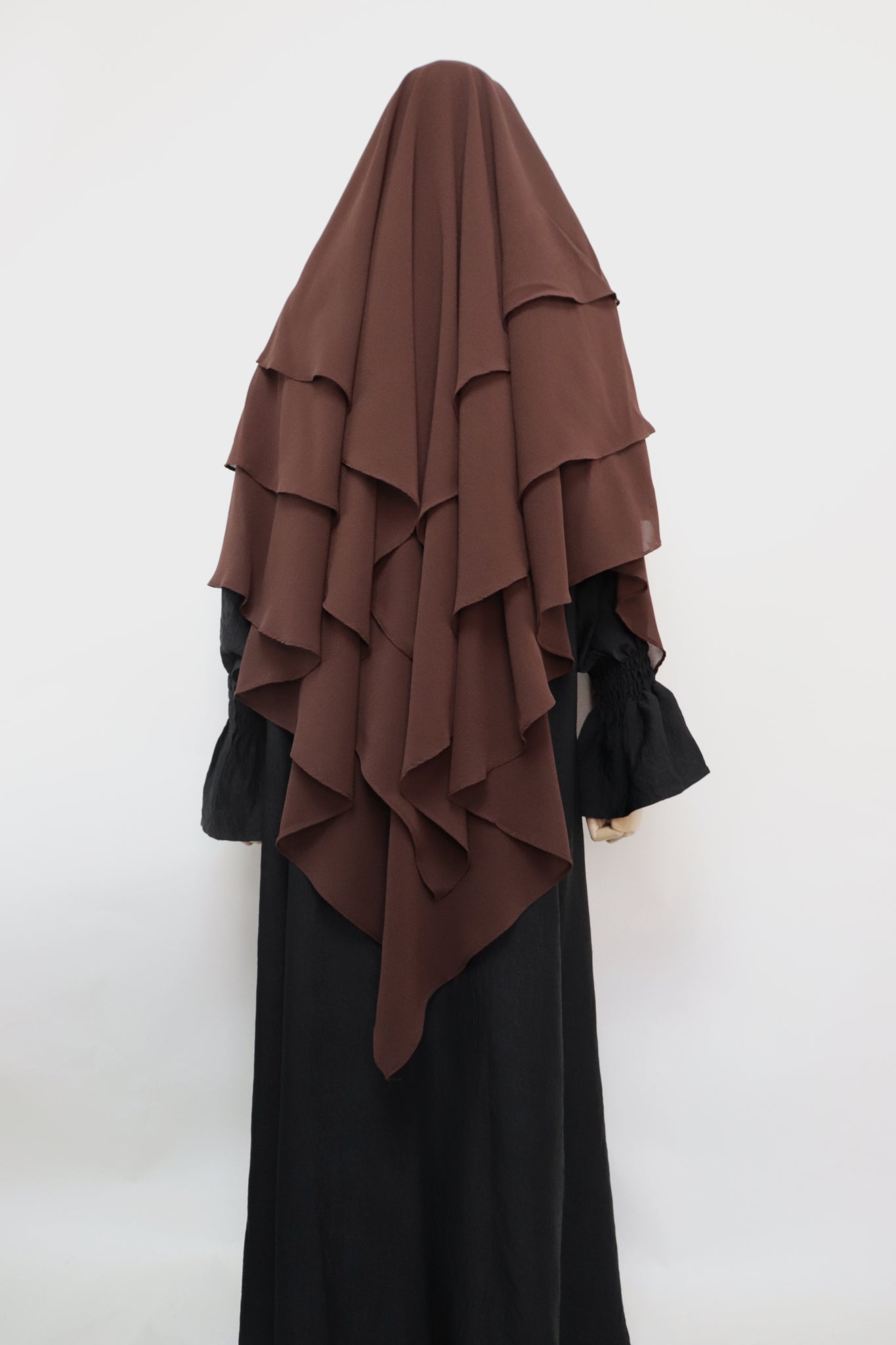 3 Layer Diamond Khimar - Choco Brown