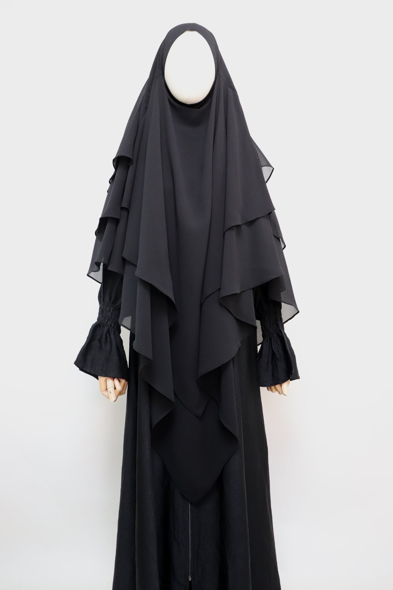 3 Layer Diamond Khimar - Black