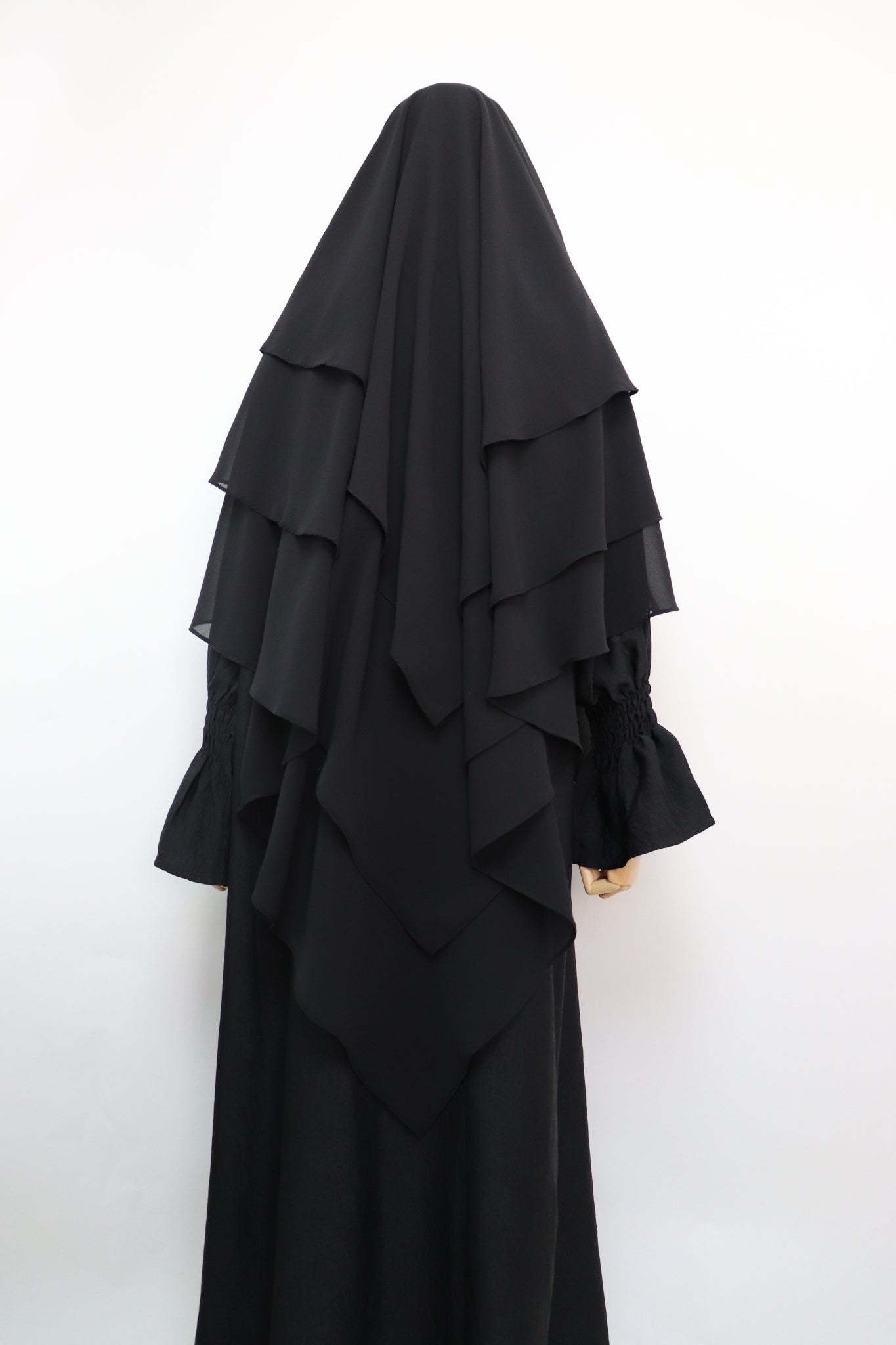 3 Layer Diamond Khimar - Black