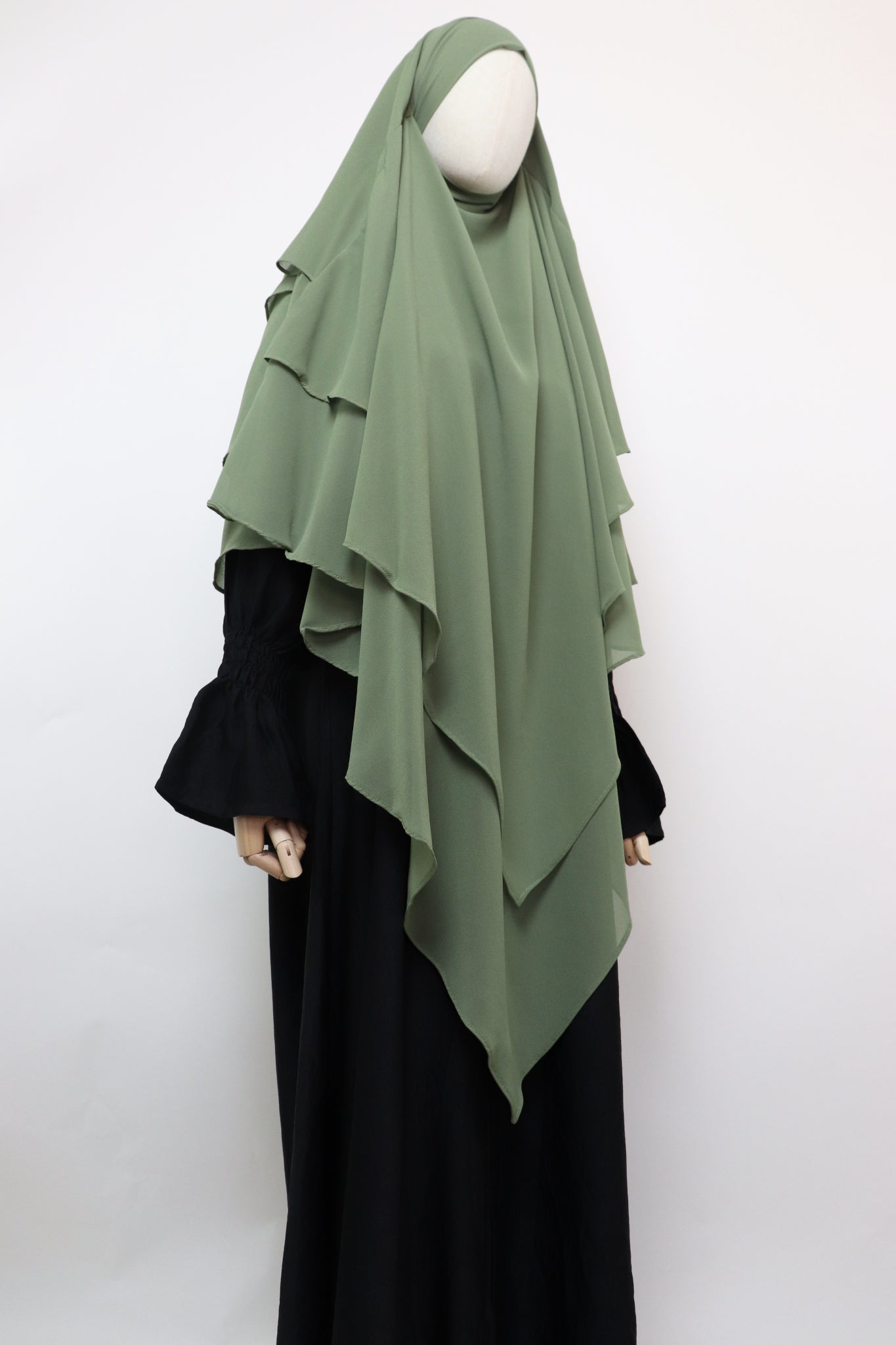 3 Layer Diamond Khimar -  Pistachio