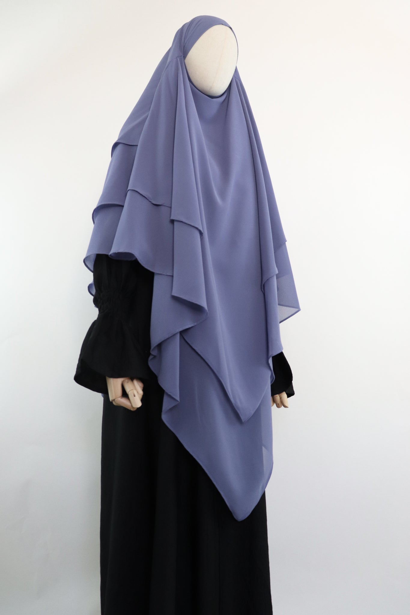 3 Layer Diamond Khimar - Dusty Blue