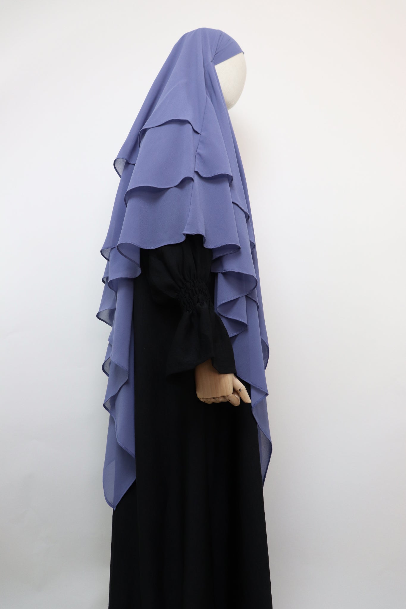 3 Layer Diamond Khimar - Dusty Blue