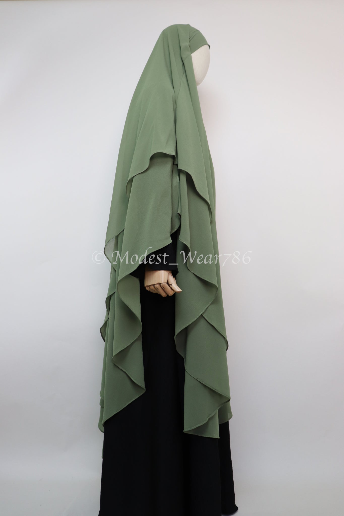 2 Layer XL Khimar -  Pistachio