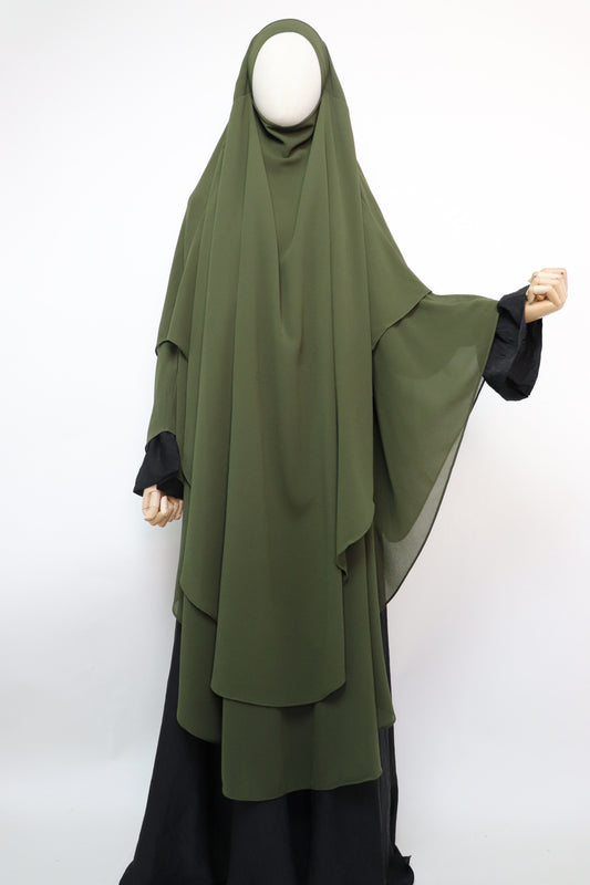 2 Layer XL Khimar - Olive