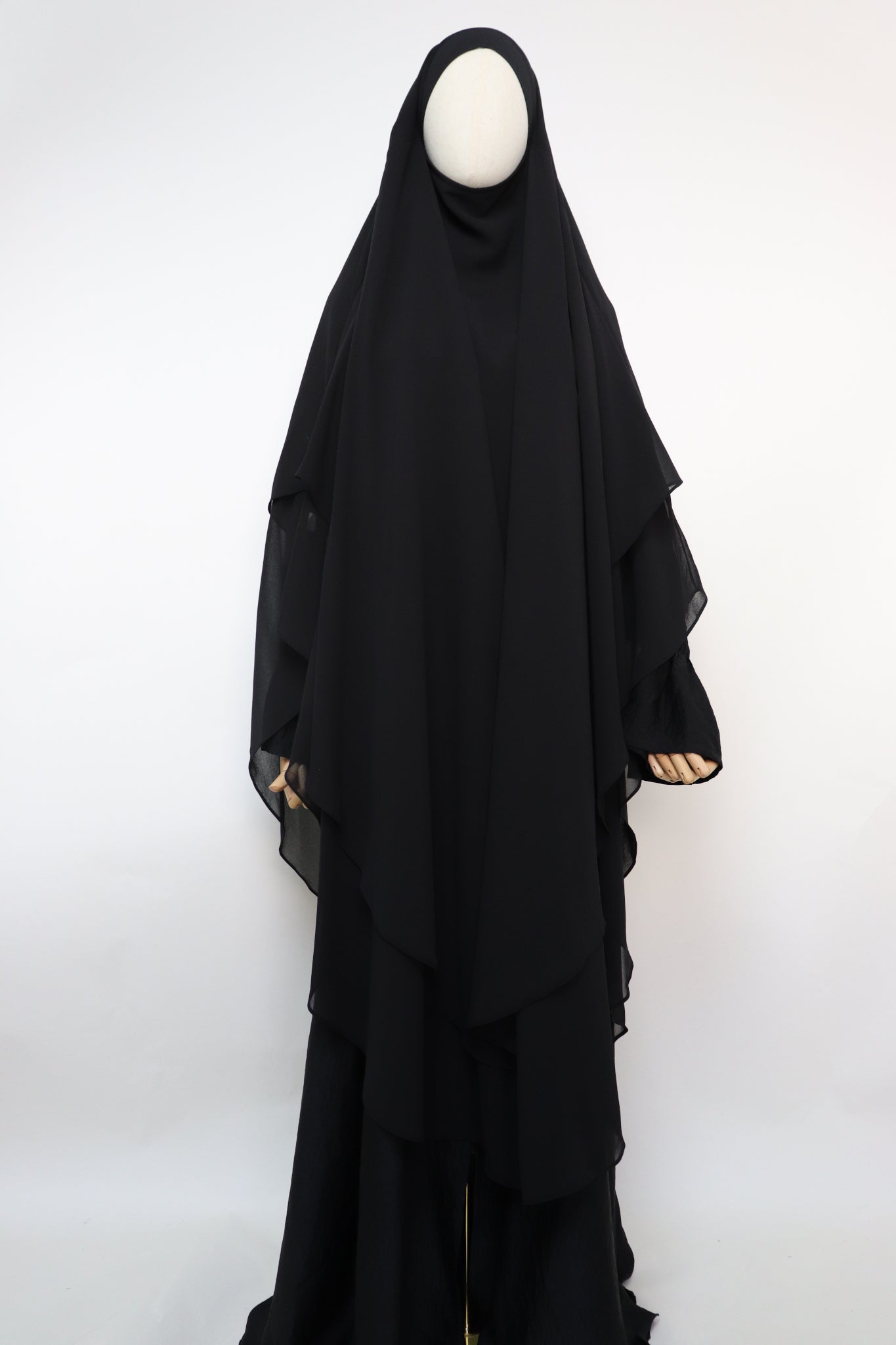 2 Layer XL Khimar - Black