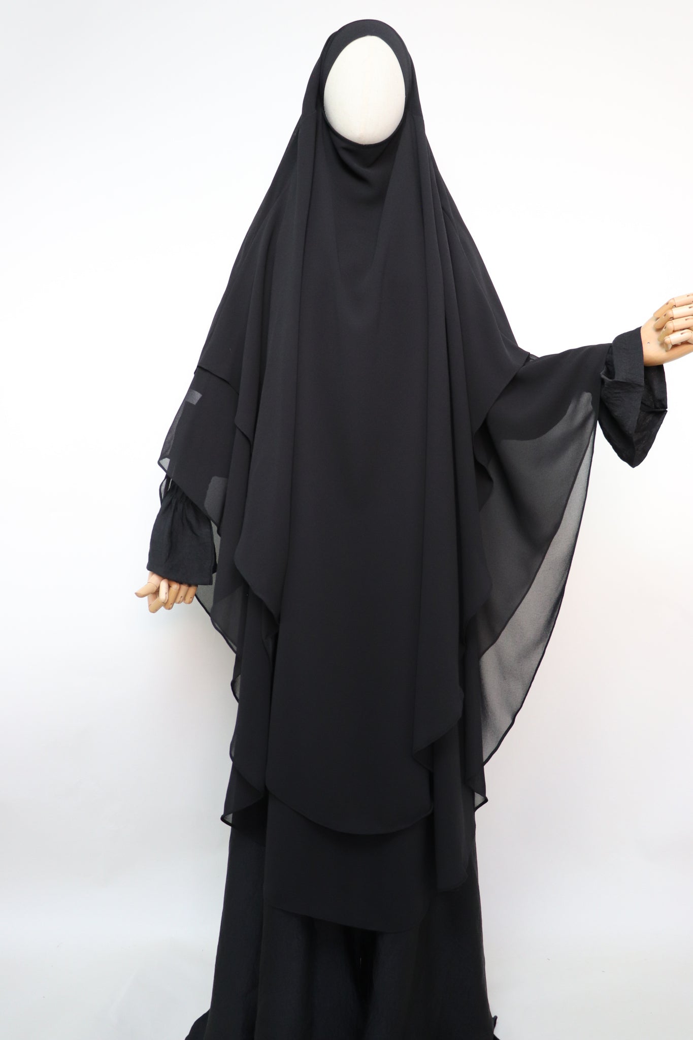 2 Layer XL Khimar - Black