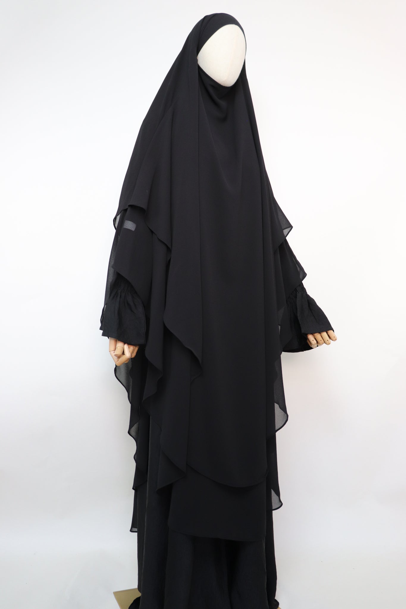 2 Layer XL Khimar - Black