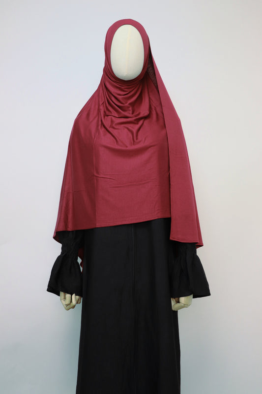 Premium Maxi Jersey Hijab - Deep Red