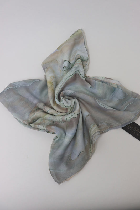 Printed Cotton Hijab - Marble Oyster