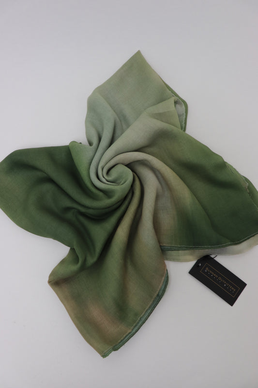 Printed Cotton Hijab - Multi-green