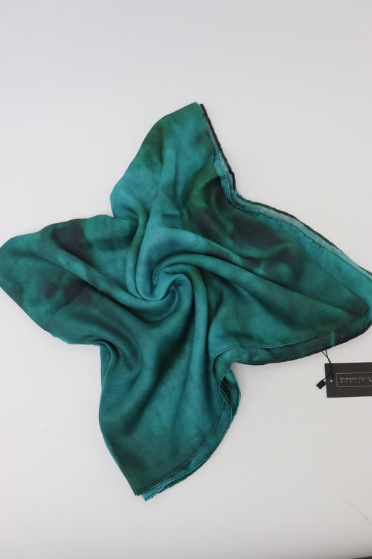 Printed Cotton Hijab - Multi-teal