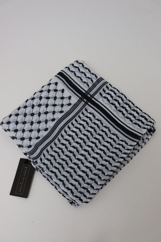 Keffiyeh Print Cotton - Black