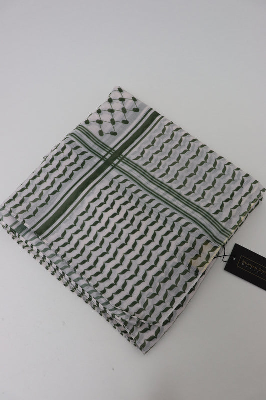 Keffiyeh Print Cotton - Green