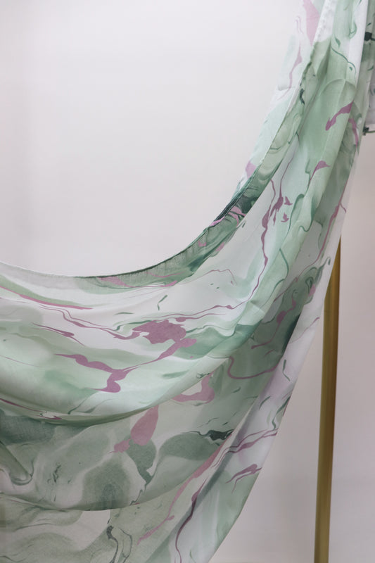 Printed Maxi Modal Hijab - Multi-green