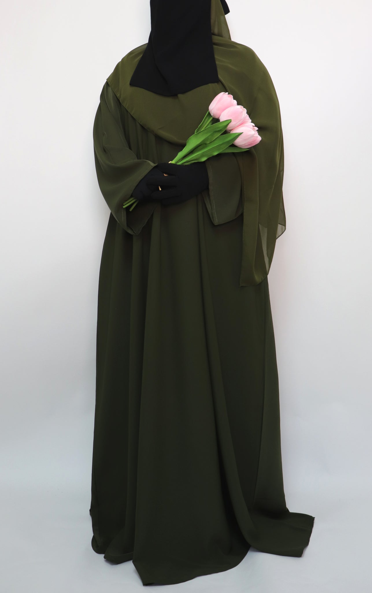 Classic Everyday Semi Flare Abaya - Olive