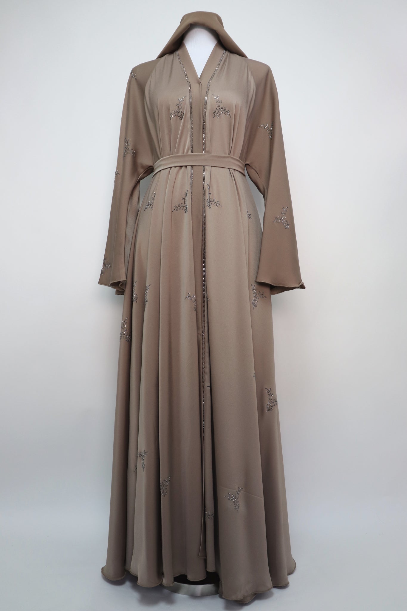 Open Flare Umbrella Abaya - Latte