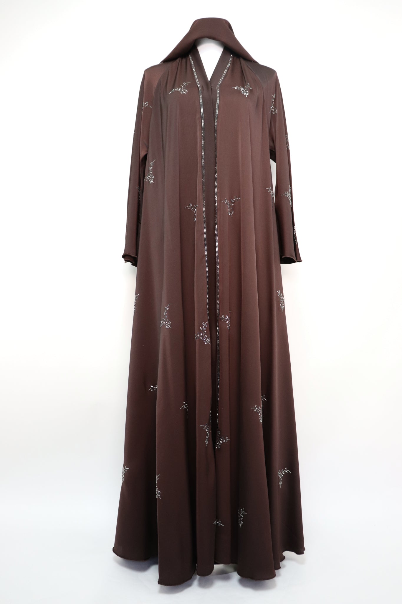 Open Flare Umbrella Abaya - Choco