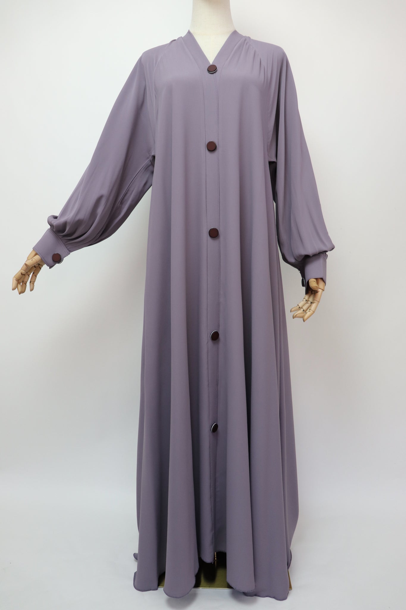 Closed Cuffed Flare Umbrella Abaya - Soft Lilac