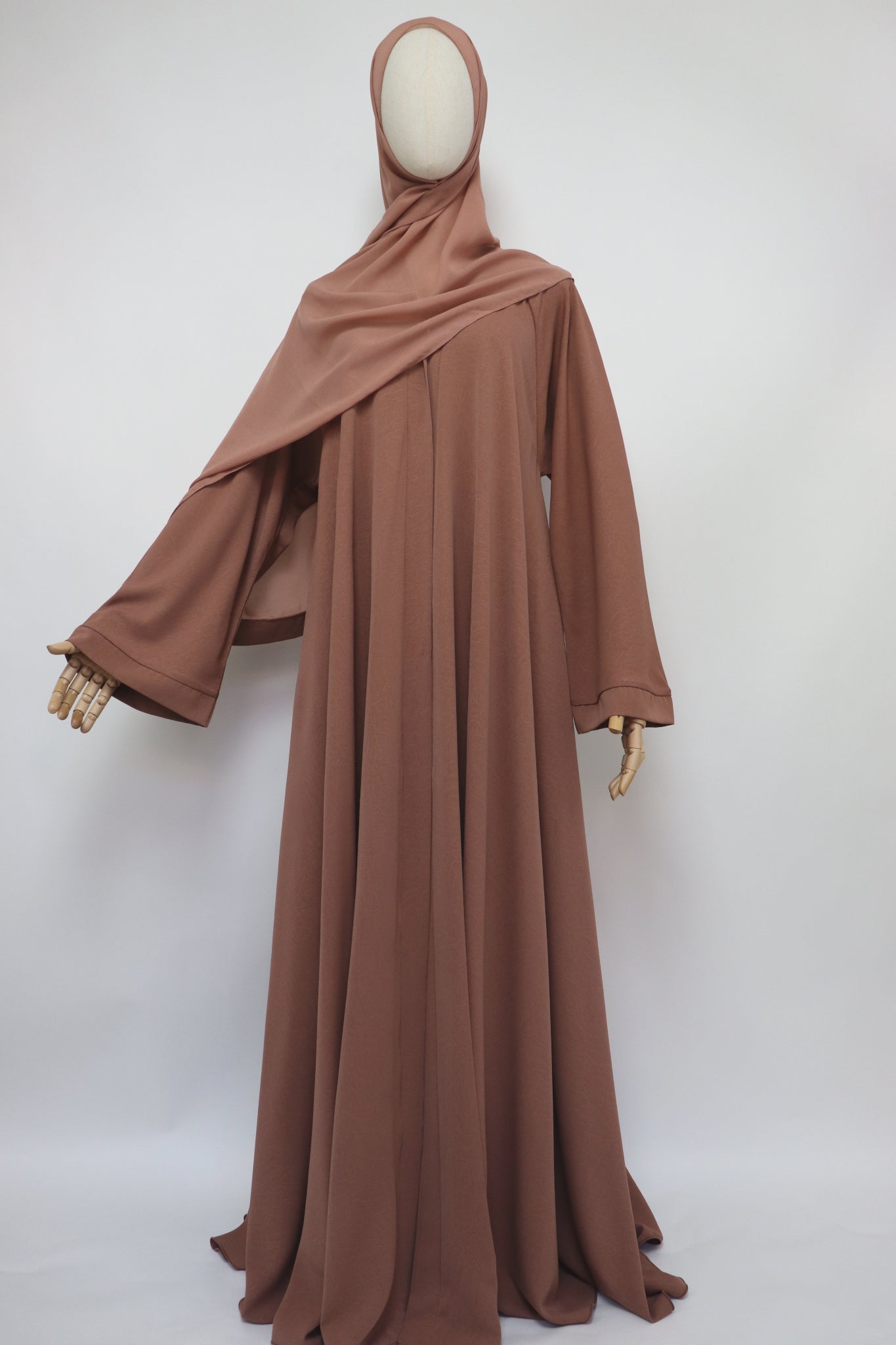 Marble Open Flare Umbrella Abaya - Sandstone