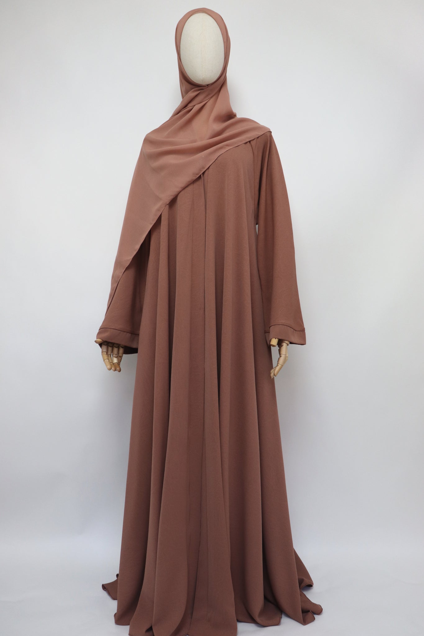 Marble Open Flare Umbrella Abaya - Sandstone