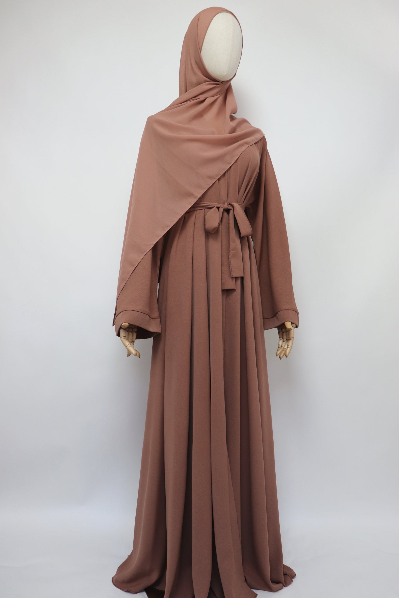 Marble Open Flare Umbrella Abaya - Sandstone