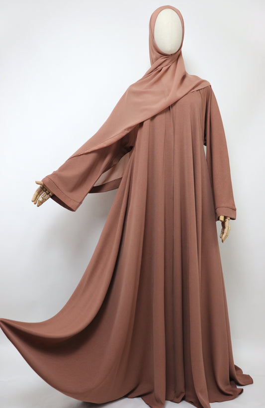 Marble Open Flare Umbrella Abaya - Sandstone