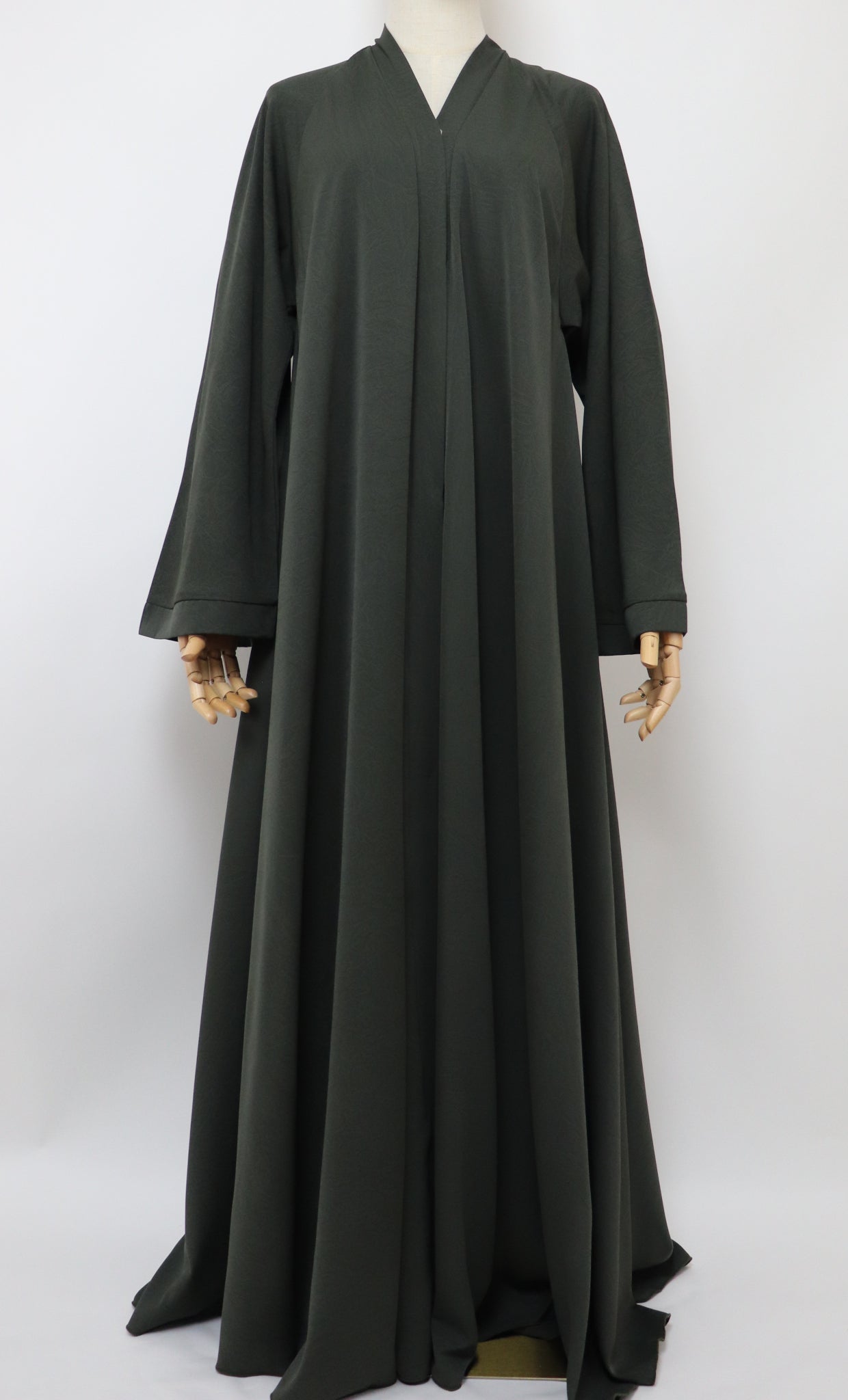 Marble Open Flare Umbrella Abaya - Deep Pine