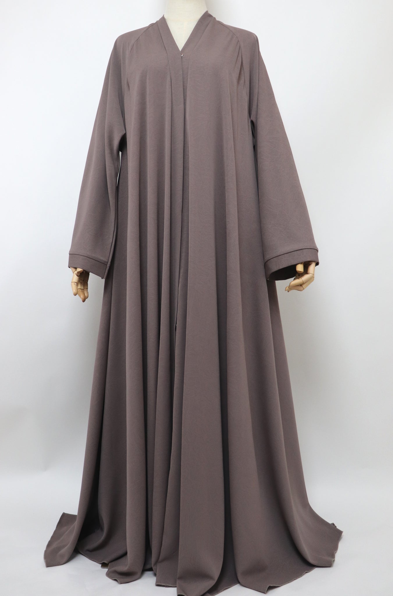 Marble Open Flare Umbrella Abaya - Deep Taupe
