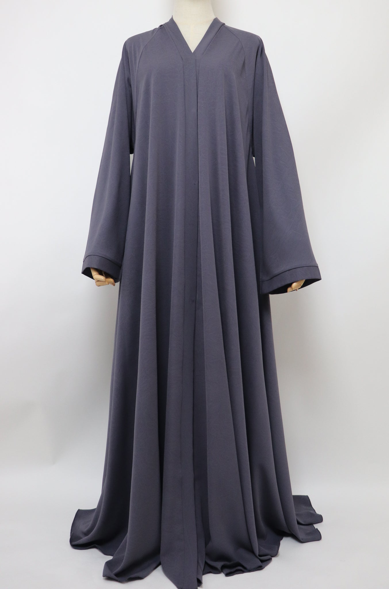 Marble Open Flare Umbrella Abaya - Slate Gray