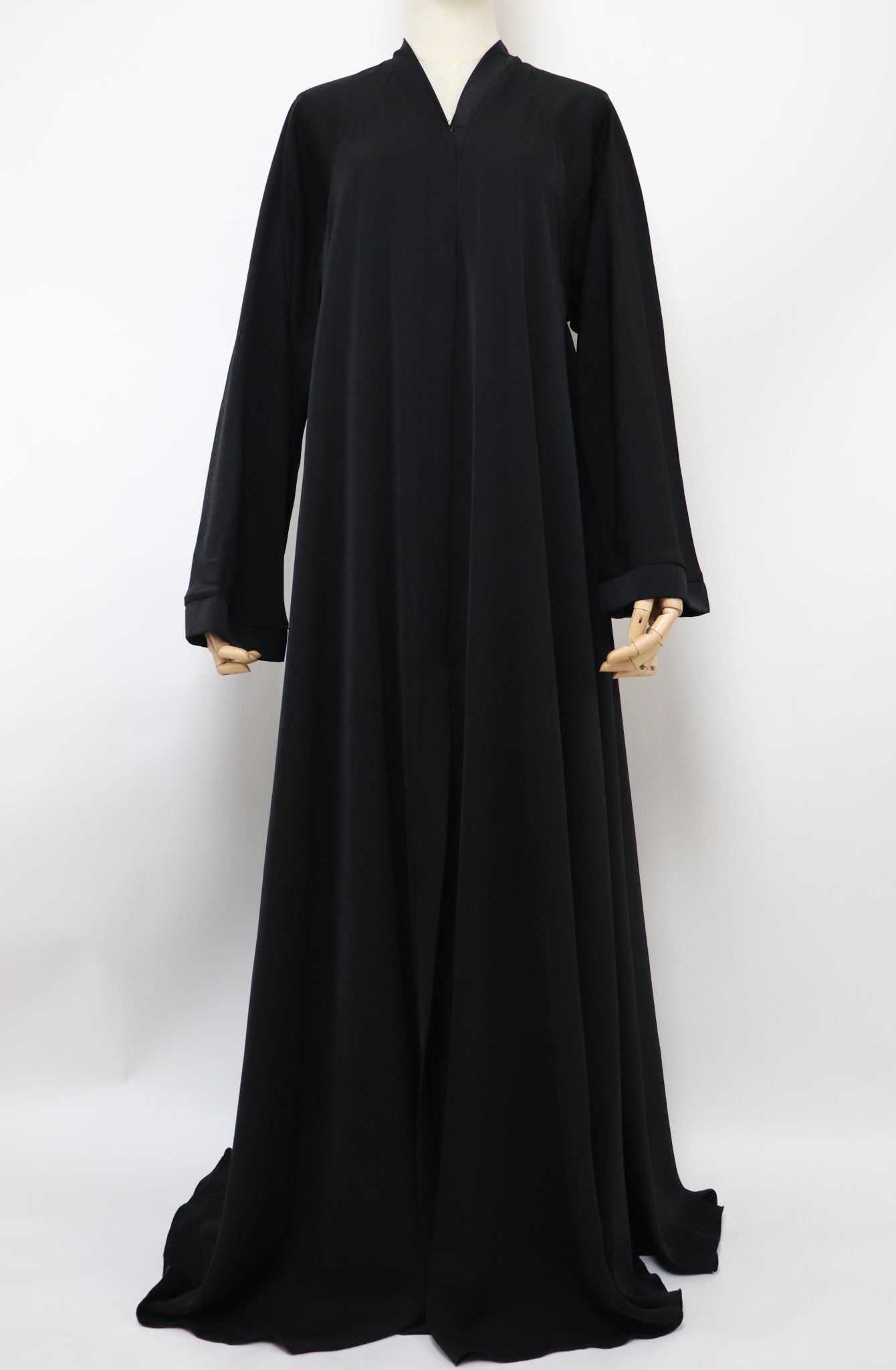 Marble Open Flare Umbrella Abaya - Black