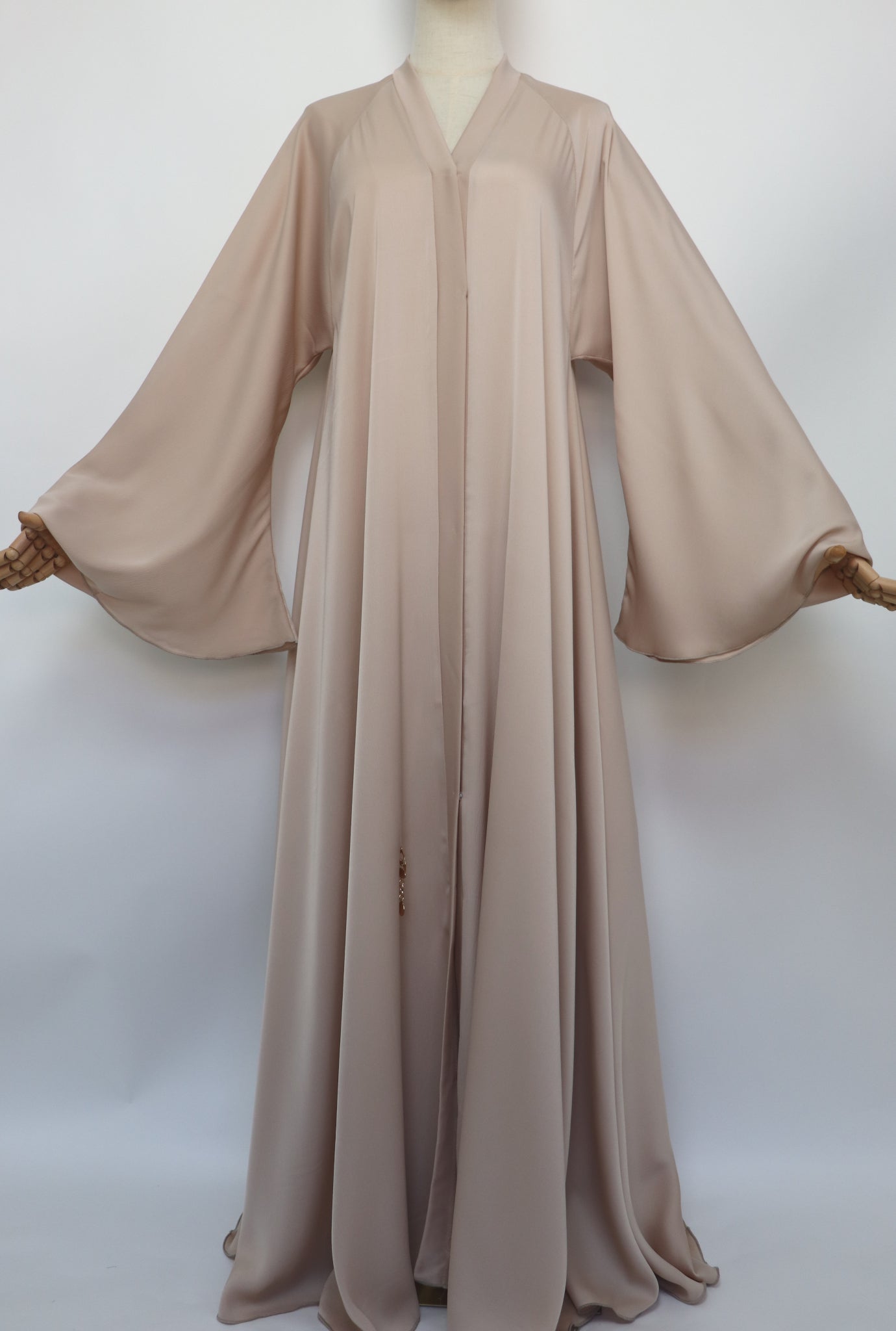 Open Plain Flare Umbrella Abaya - Bone