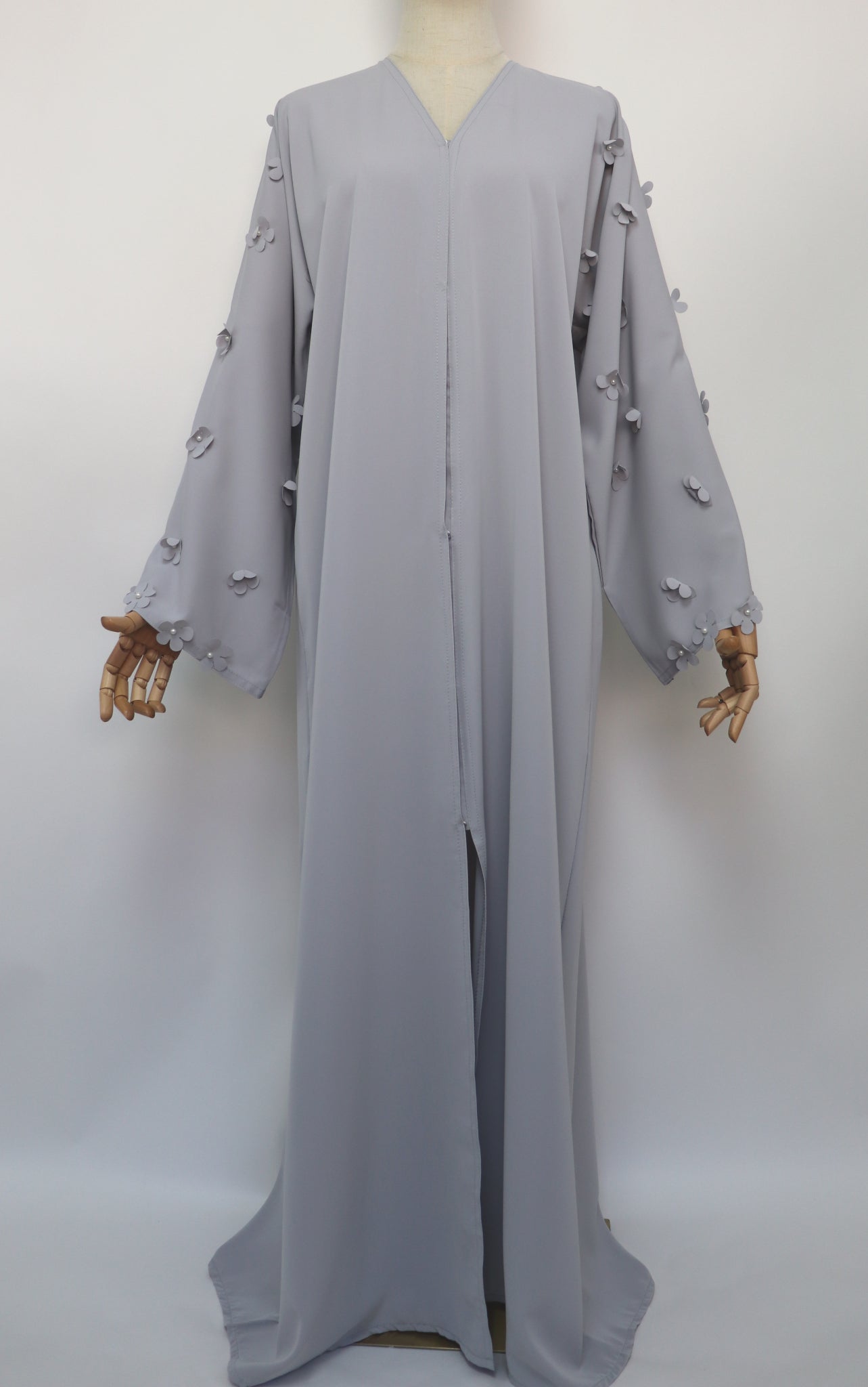 Open Daisy Abaya - Light Gray