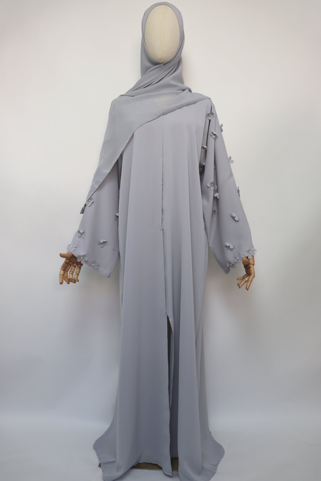 Open Daisy Abaya - Light Gray