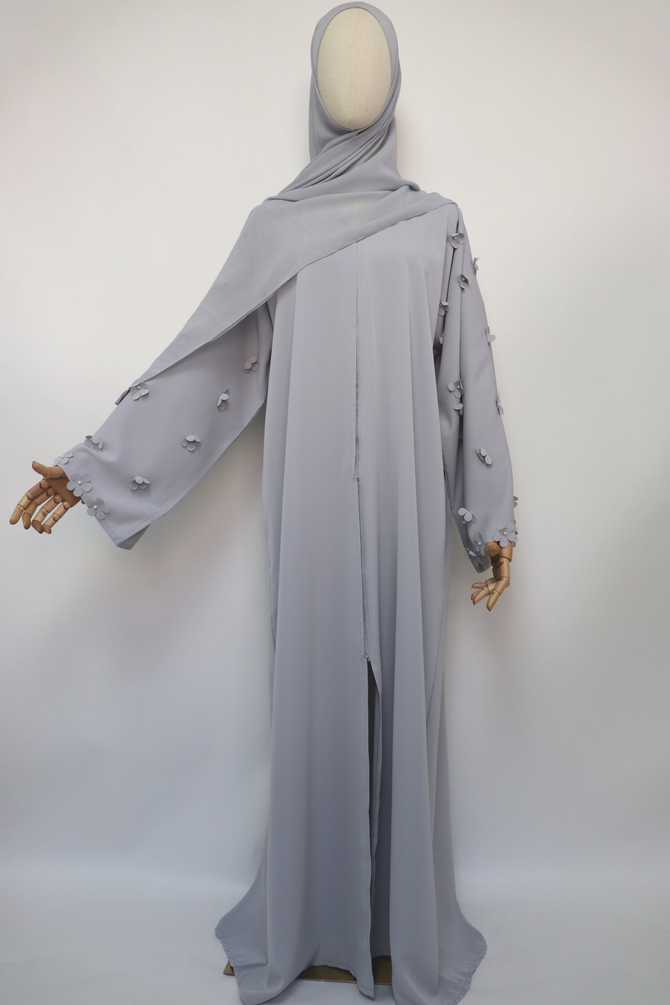 Open Daisy Abaya - Light Gray