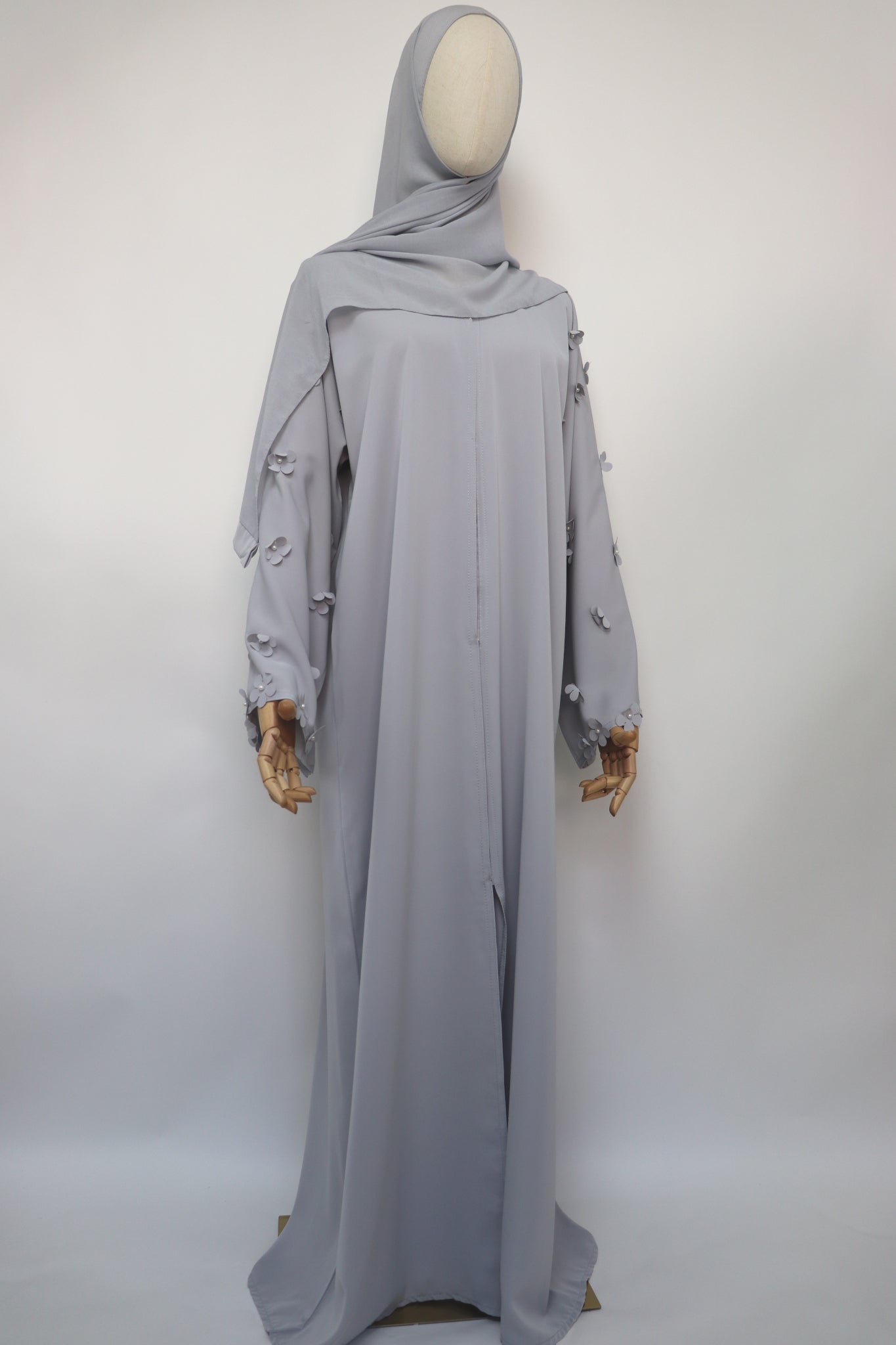 Open Daisy Abaya - Light Gray