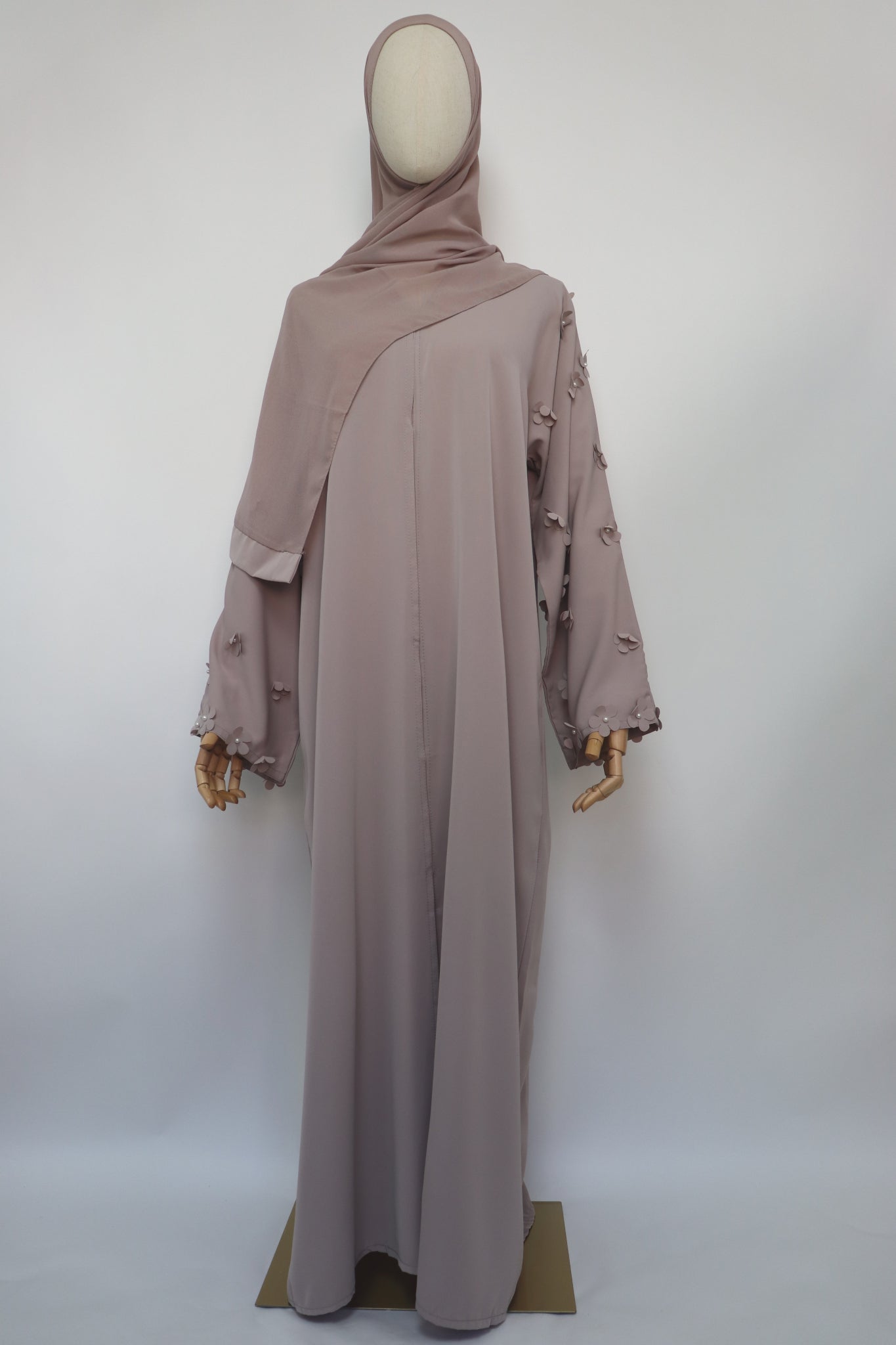 Open Daisy Abaya - Light Taupe
