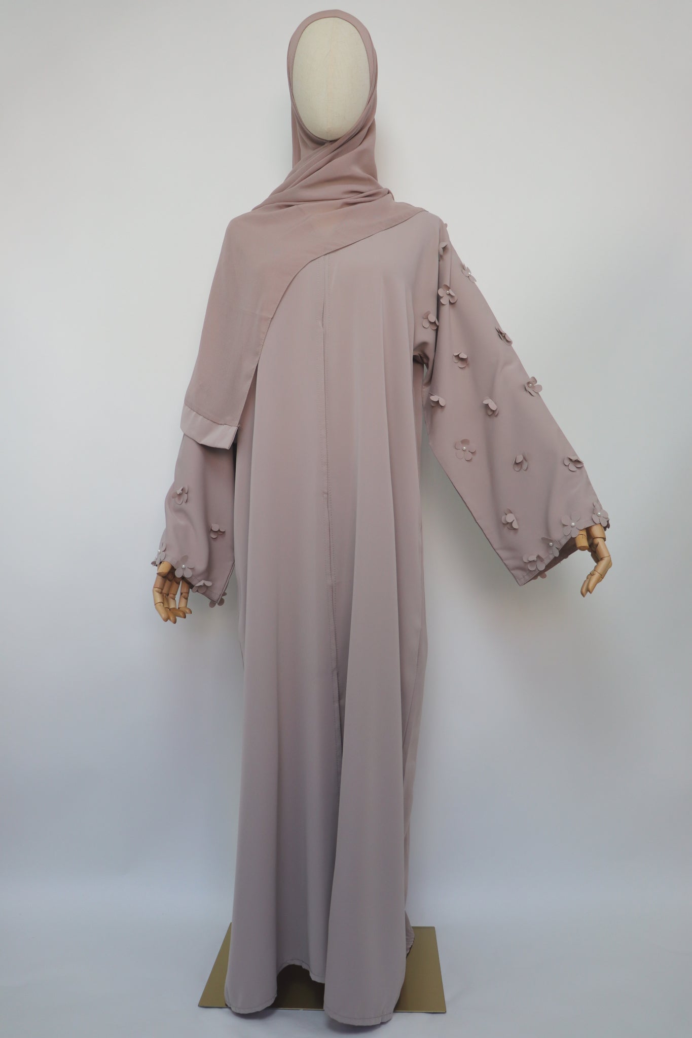 Open Daisy Abaya - Light Taupe