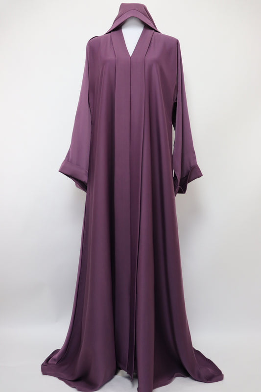 Closed Semi Flare Crinkle Abaya - Iris