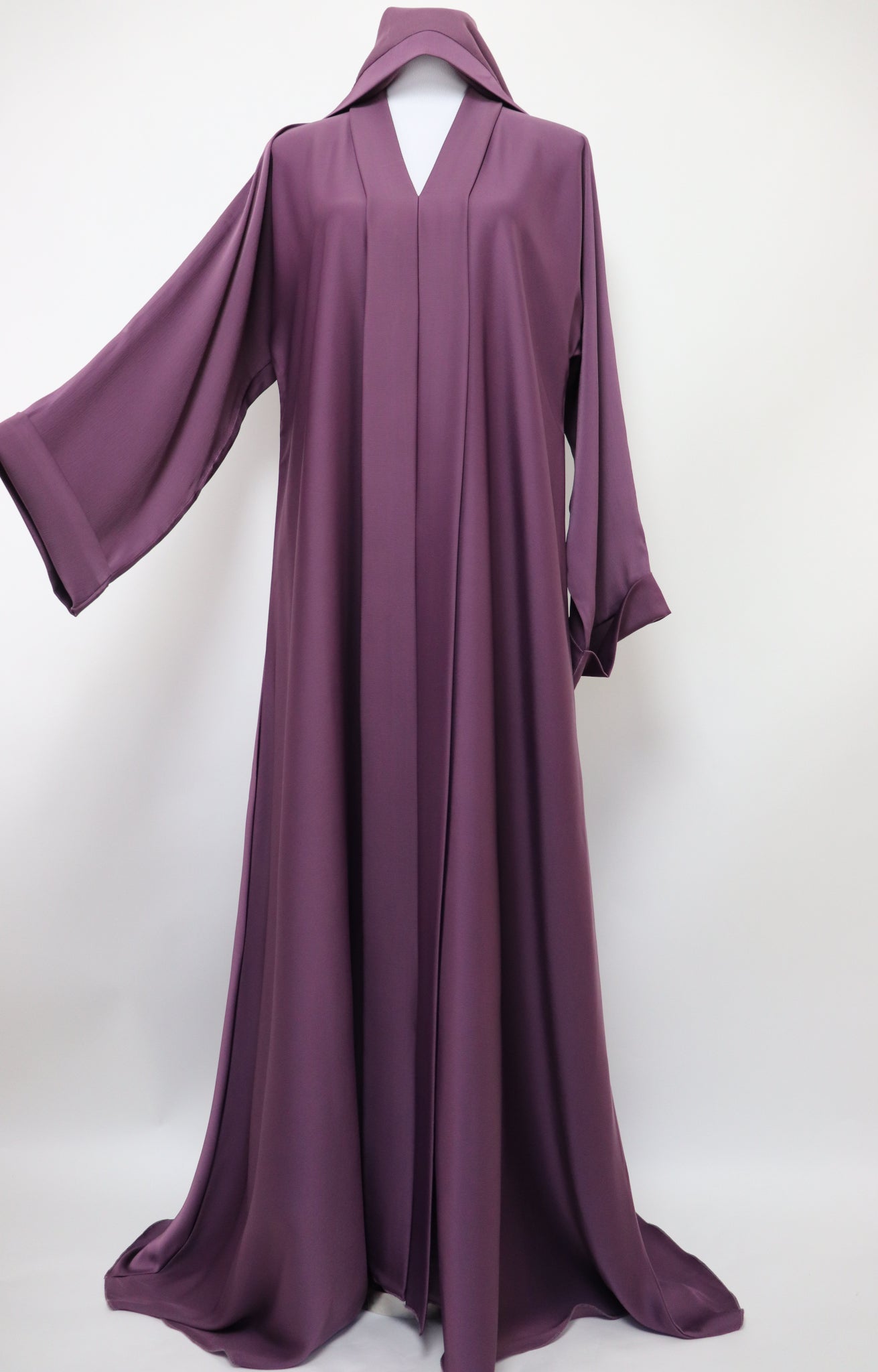 Closed Semi Flare Crinkle Abaya - Iris
