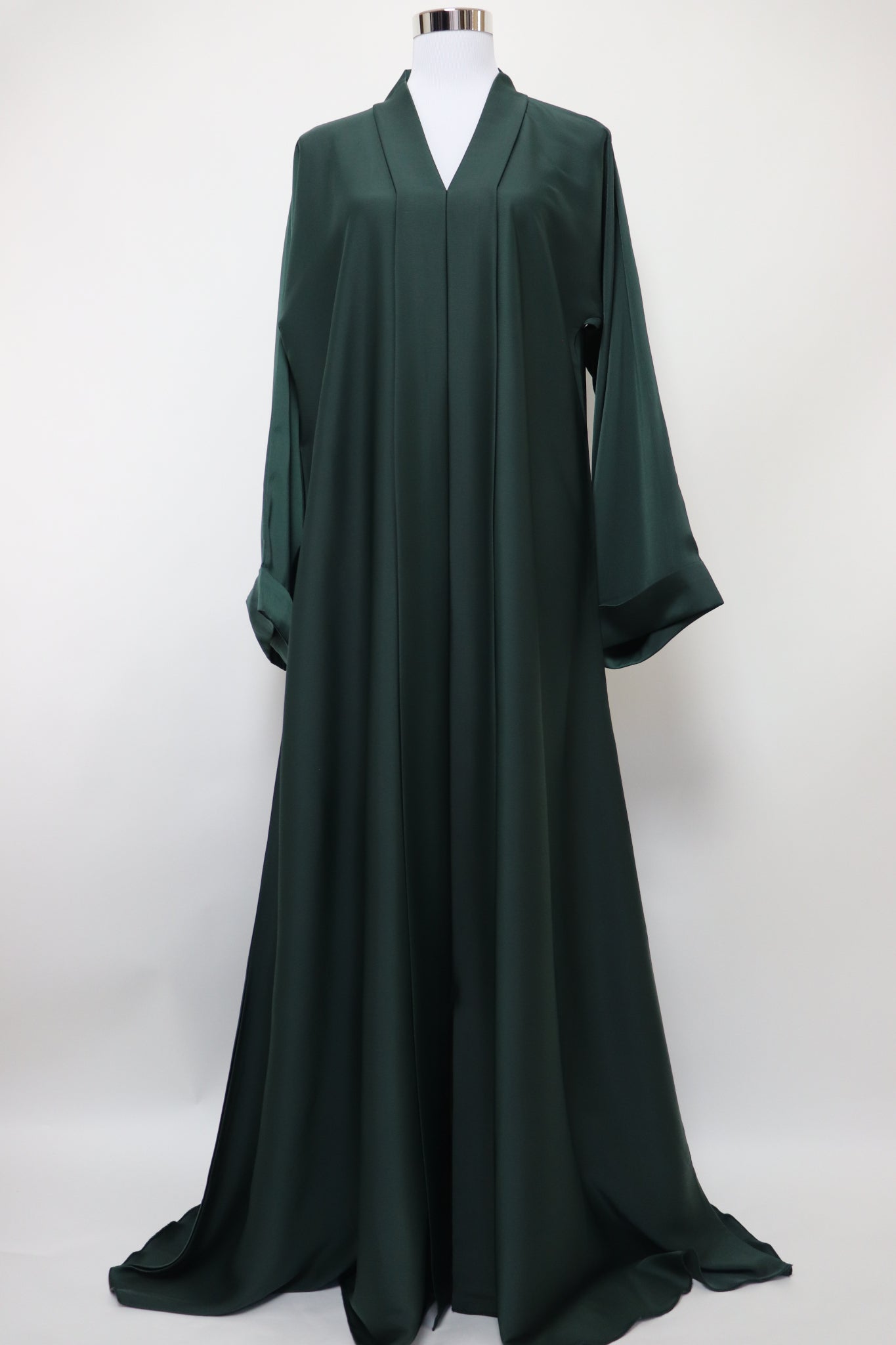 Closed Semi Flare Crinkle Abaya - Emerald