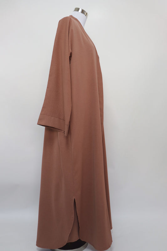 3 Piece Set Marble Open Kimono Abaya - Sandstone