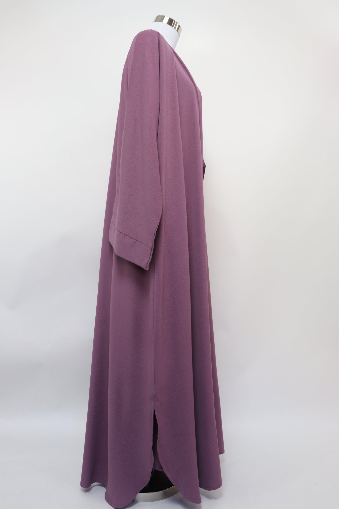 3 Piece Set Marble Open Kimono Abaya - Mauve