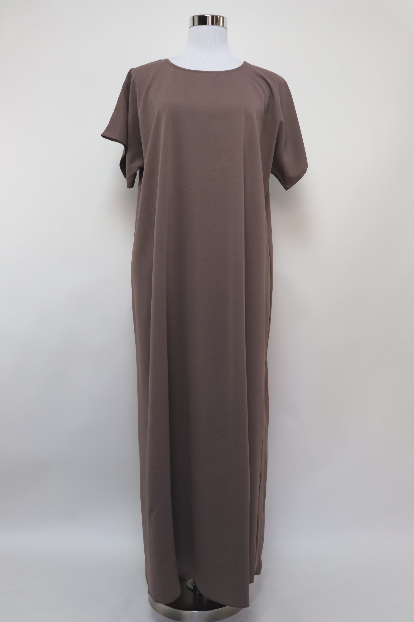 3 Piece Set Marble Open Kimono Abaya - Deep Taupe