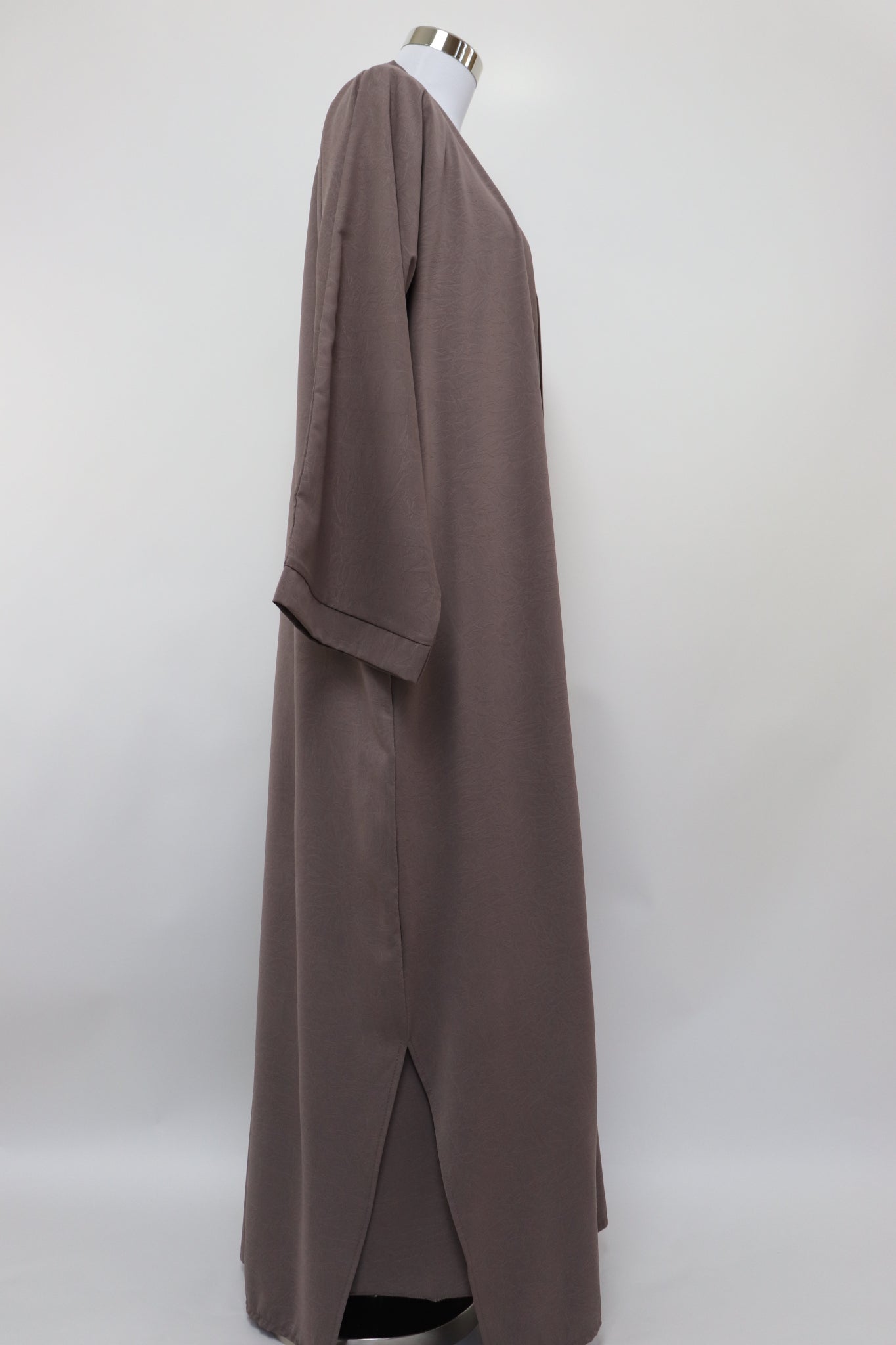 3 Piece Set Marble Open Kimono Abaya - Deep Taupe