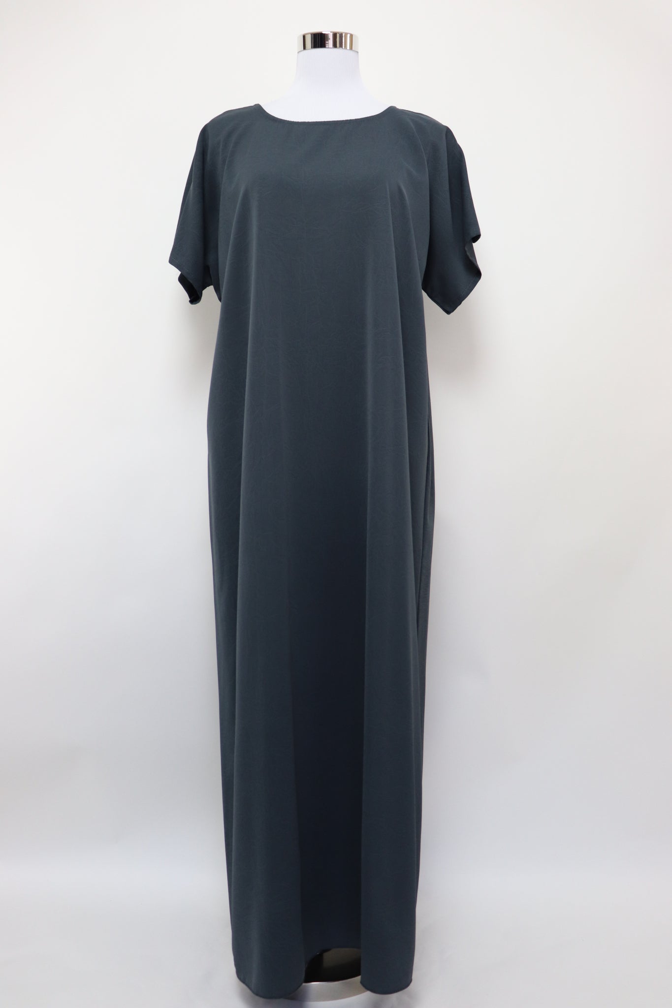 3 Piece Set Marble Open Kimono Abaya - Charcoal