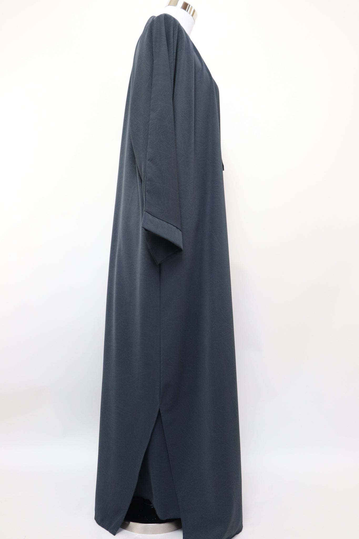 3 Piece Set Marble Open Kimono Abaya - Charcoal