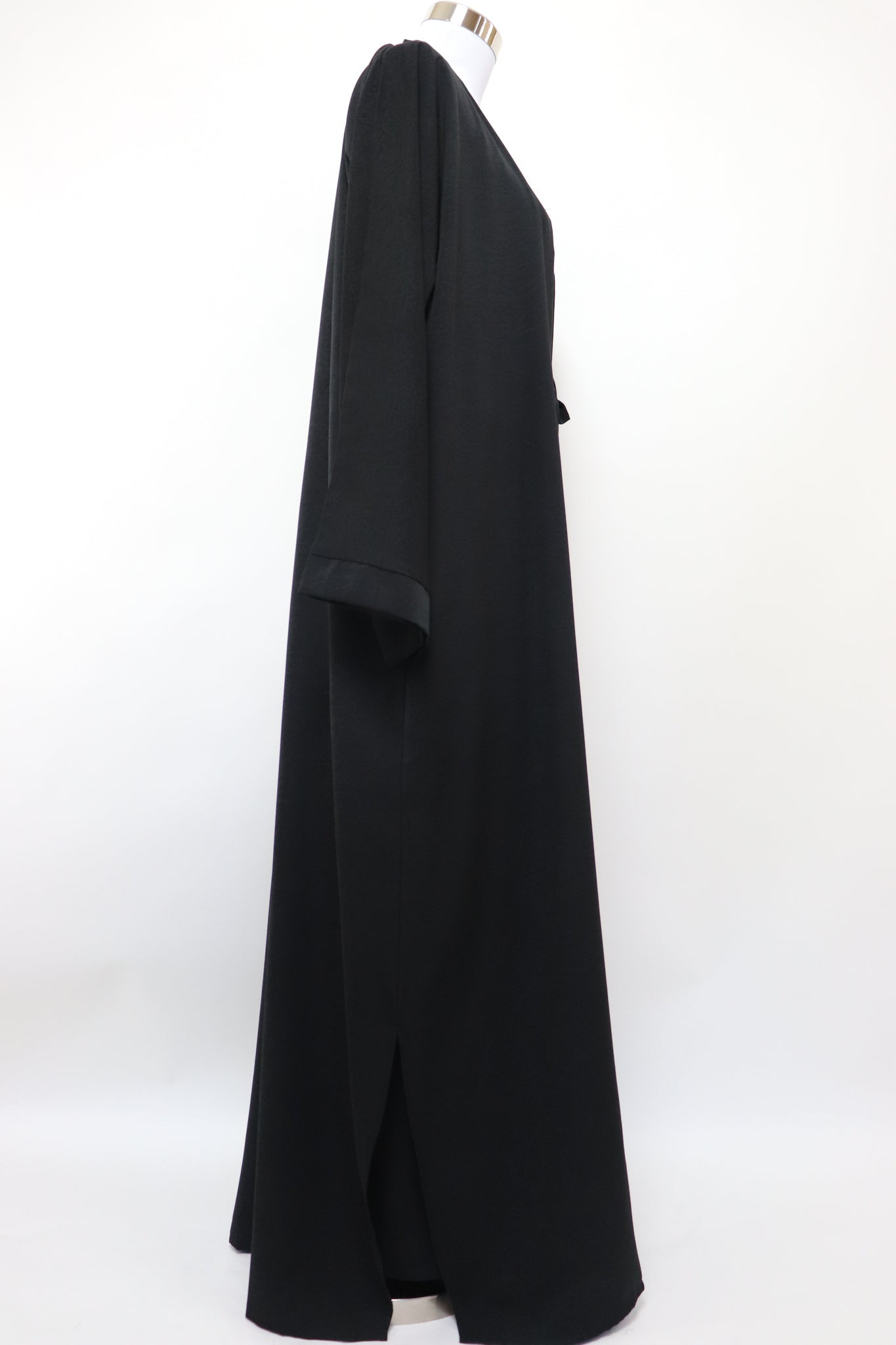 3 Piece Set Marble Open Kimono Abaya - Black