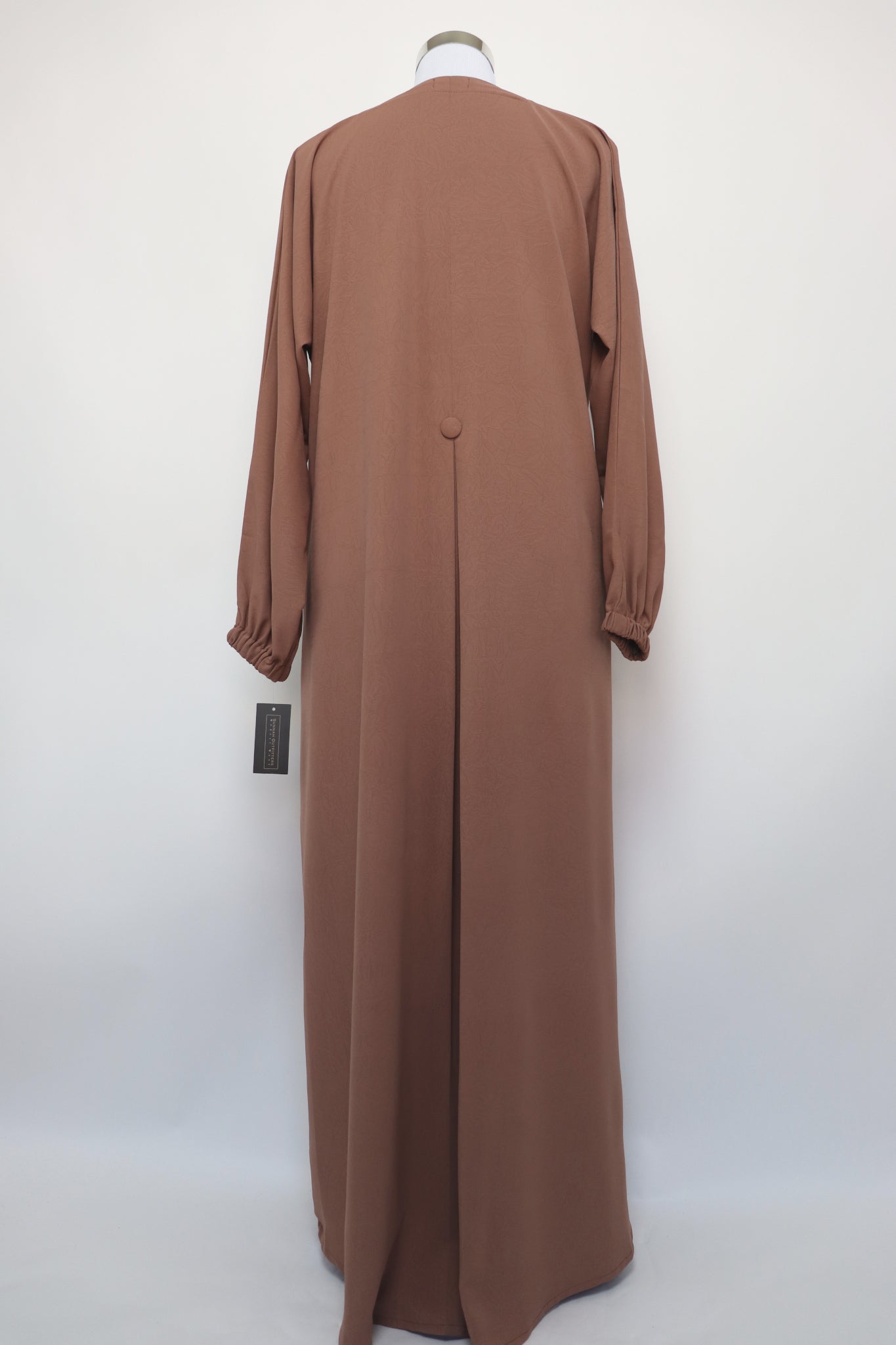 Marble Closed Semi Flare Cuffed Abaya - Sandstone