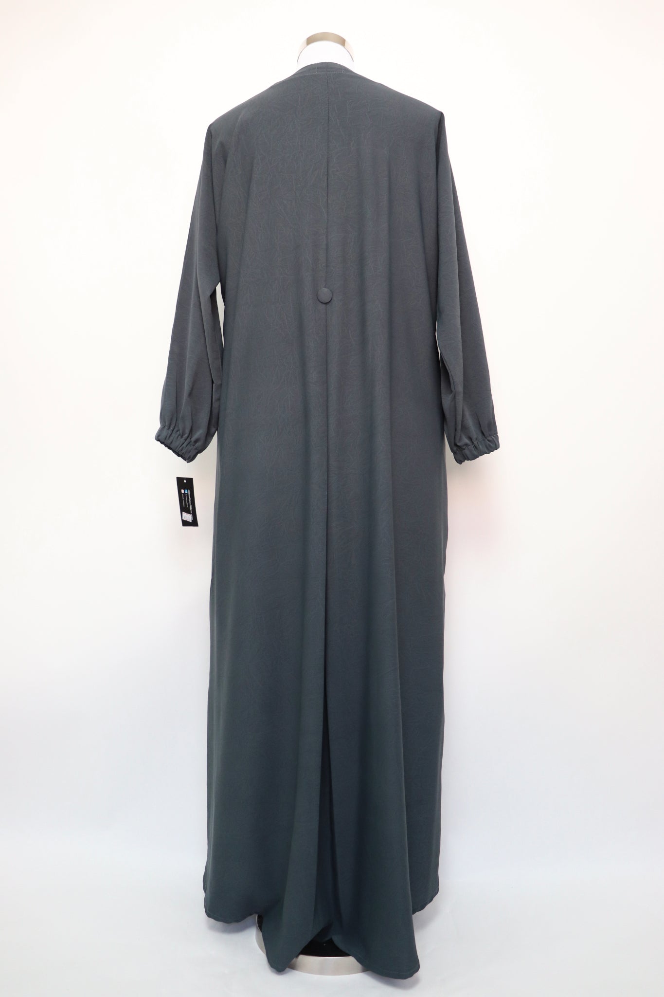Marble Closed Semi Flare Cuffed Abaya - Charcoal