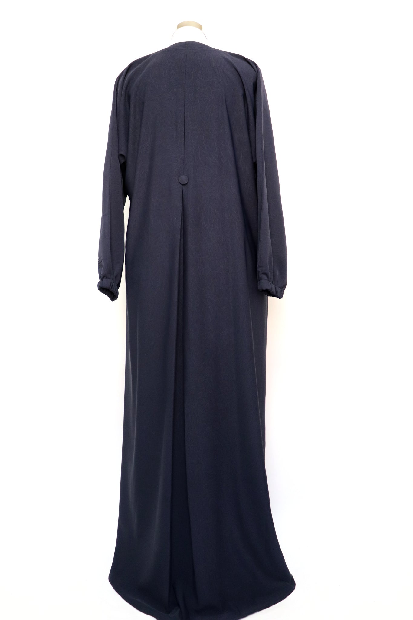 Marble Closed Semi Flare Cuffed Abaya - Navy